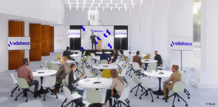 Prévisualisation 3D d'une classe dans le Foyer Bazaine de Radio France
