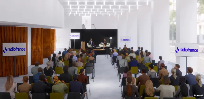 Prévisualisation 3D d'une conférence dans le Foyer Bazaine de Radio France
