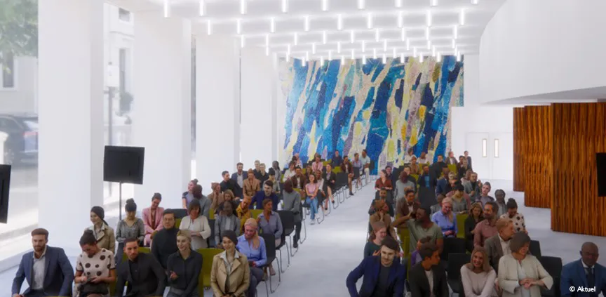 Prévisualisation 3D d'une conférence dans le Foyer Bazaine de Radio France