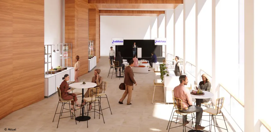 Prévisualisation 3D d'un cocktail dans la Galerie Seine de Radio France