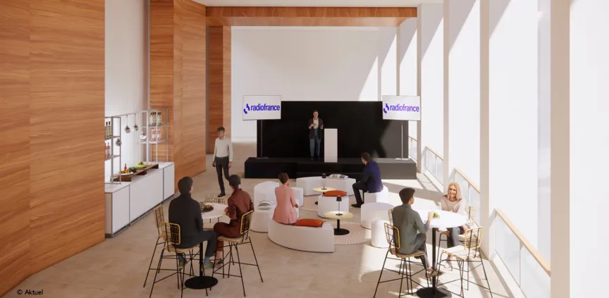Prévisualisation 3D d'un cocktail dans la Galerie Seine de Radio France