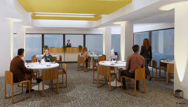 Prévisualisation 3D d'un dîner dans la Salle panoramique de Radio France