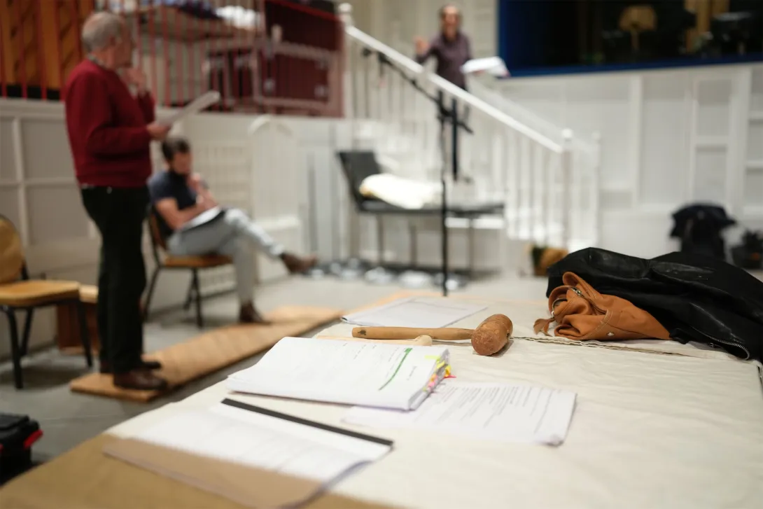 Plateau du Studio 114 de Radio France pendant l'enregistrement d'une fiction pour France Culture