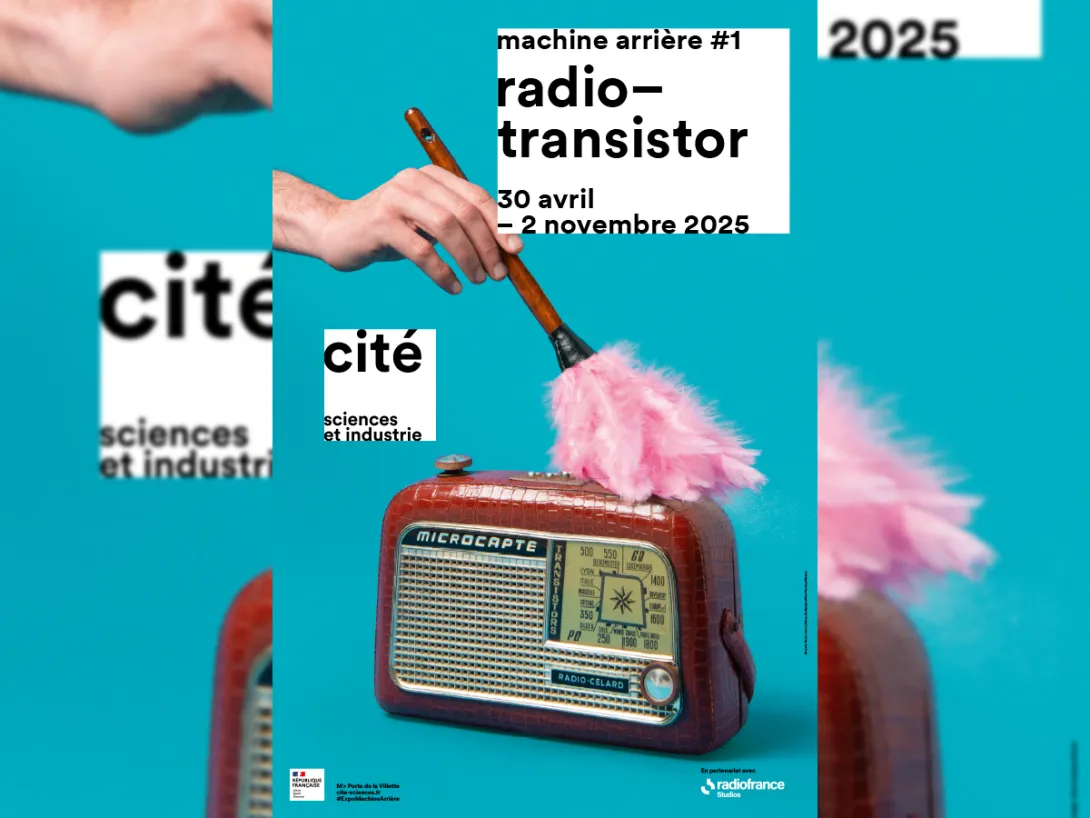 Affiche de l'exposition Machine Arrière, Radio-transistor