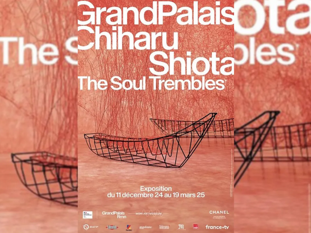 Affiche de l'exposition "Chiharu Shiota, The Soul Trembles"
