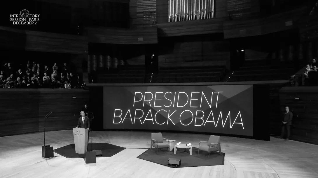 Conférence de Barack Obama à l'Auditorium de Radio France