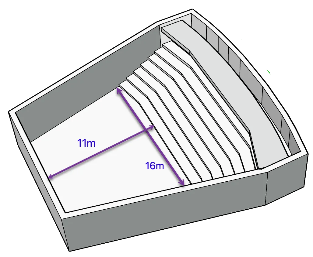 Plan 3D du Studio 105 de Radio France